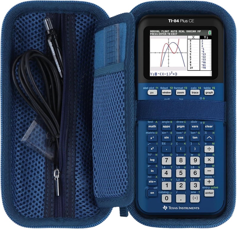 RIYADAone Hard Case Replacement for Texas Instruments TI-84 Plus CE/TI-84 Plus/TI-Nspire CX II CAS/TI-Nspire CX II/TI-83 Plus/TI-89 Titanium/TI-85 / TI-86 Color Graphing Calculator (Deep Blue Case) - Image 1